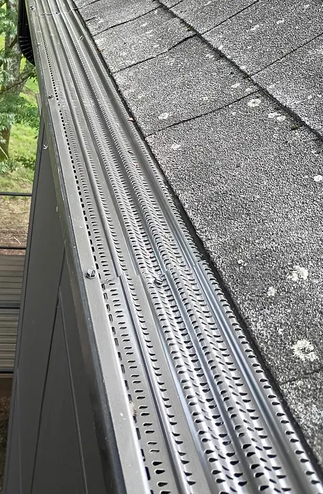 Gutter guard installed over a gutter on a Middle Tennessee home